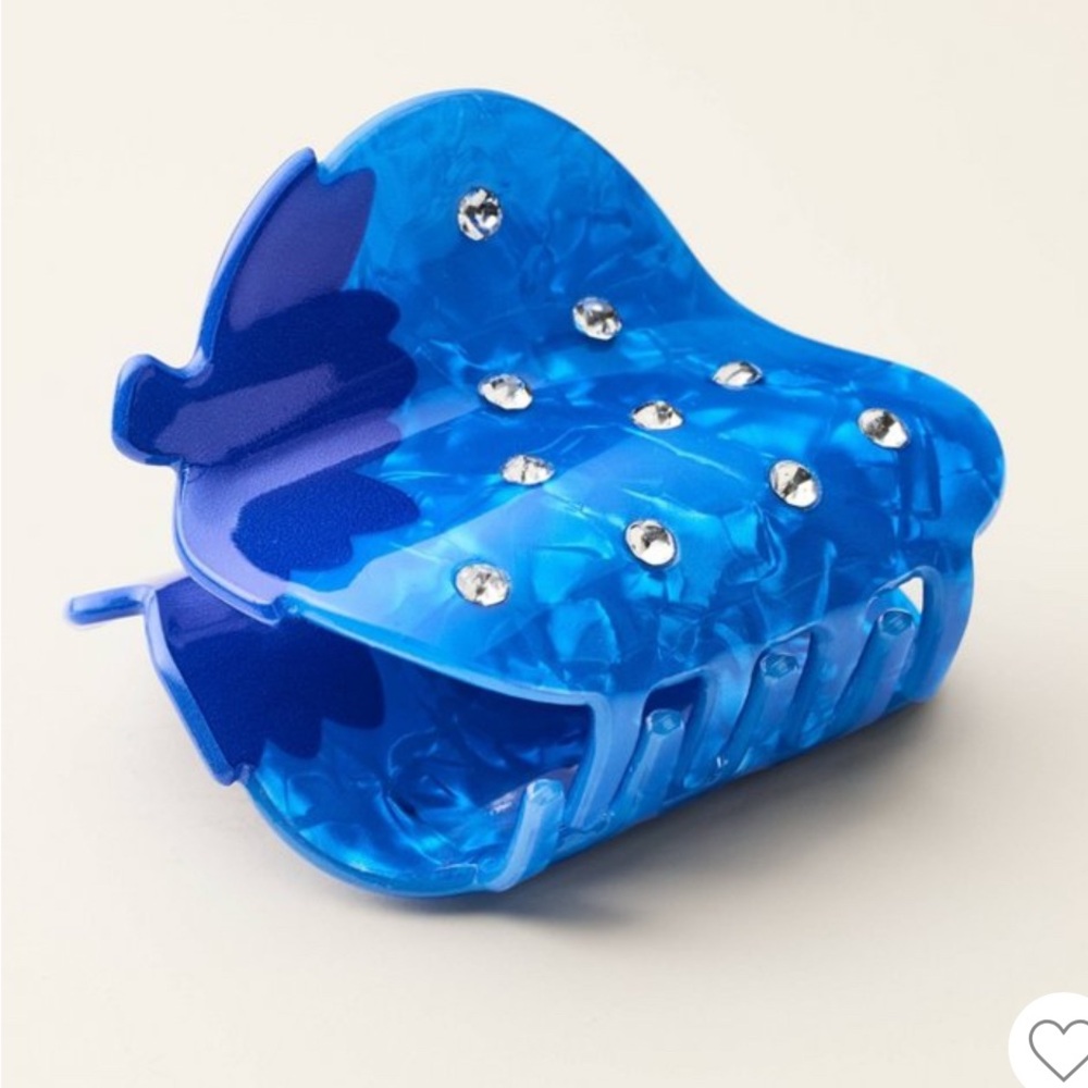 Kate Spade X Target Blue Strawberry Hair Claw Clip with Rhinestones NWT - Picture 2 of 10